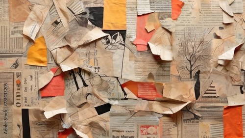 collage abstract newspaper scraps background
