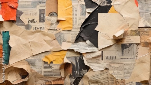 collage abstract newspaper scraps background