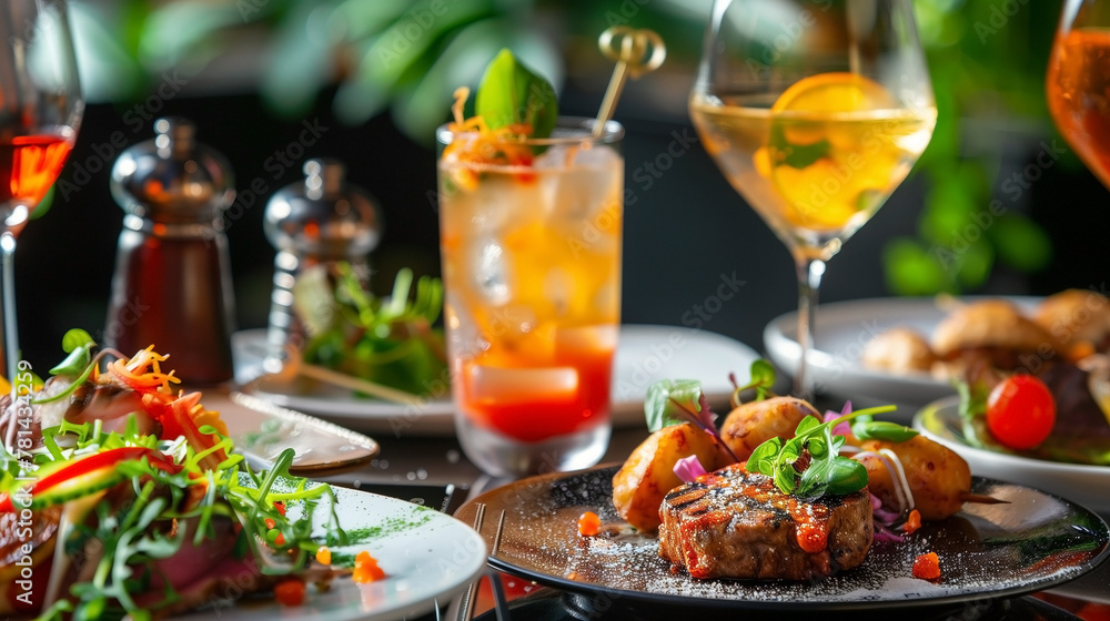 Fine dining food dish elegant with copy space for advertising. Fine dining food dish elegant with copy space for advertising.