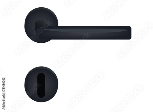 Black door handle. vector illustration