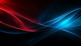 A blue and red wave with a dark background. The blue and red colors are contrasting and create a dynamic and energetic mood. The wave appears to be moving and flowing, giving the impression of motion