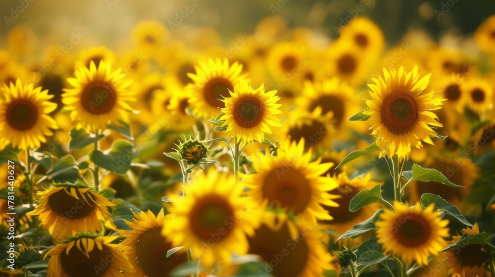 Endless field of sunflowers illuminated by the sun, harvest and agricultural business concept
Endless field of sunflowers illuminated by the sun, harvest and agricultural business concept