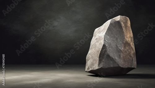 Monolith rockstone on dark background, illustration