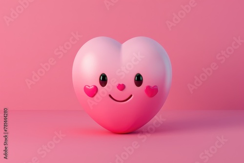 A 3D kawaii icon depicting a Heart icon to convey emotions within Canva projects, enhancing designs with love and affection in vibrant colors