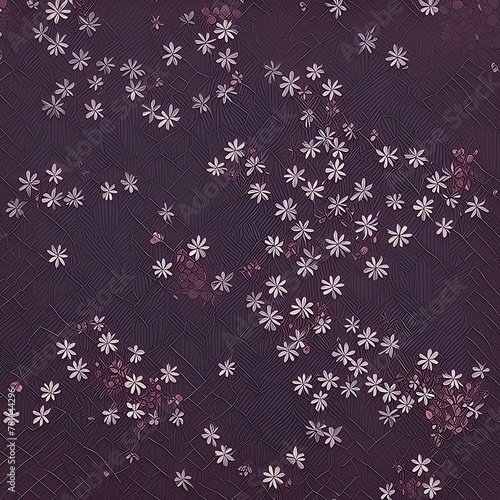 Beige Flower pattern on a purple lilac background