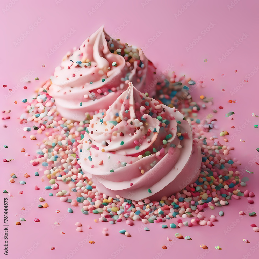 A pink background with sprinkles and sprinkles - generated by ay A pink background with sprinkles and sprinkles - generated by ay