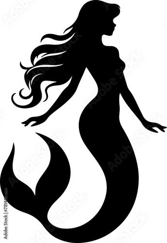 Mermaid silhouette swimming in the sea © Joe