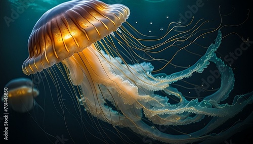 Giant Medusa, poisonous animal in the ocean, high definition