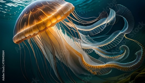 Giant Medusa, poisonous animal in the ocean, high definition photo