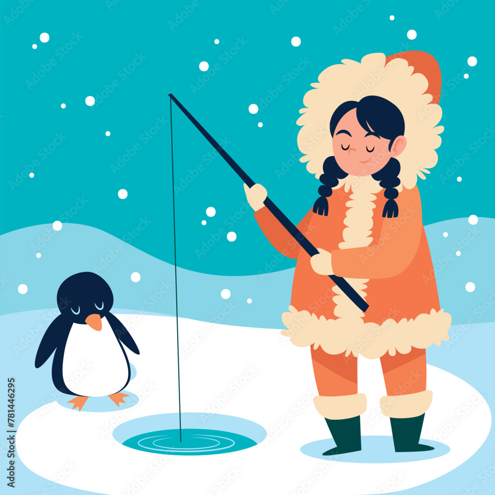 Flat winter illustration illustration