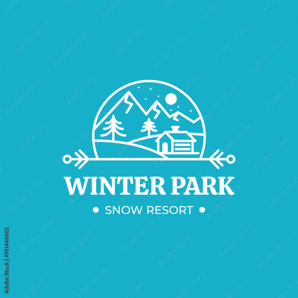 Flat winter logo template