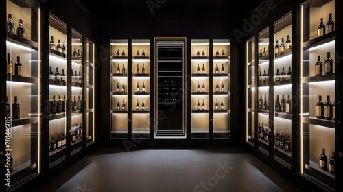 Interior of modern wine boutique