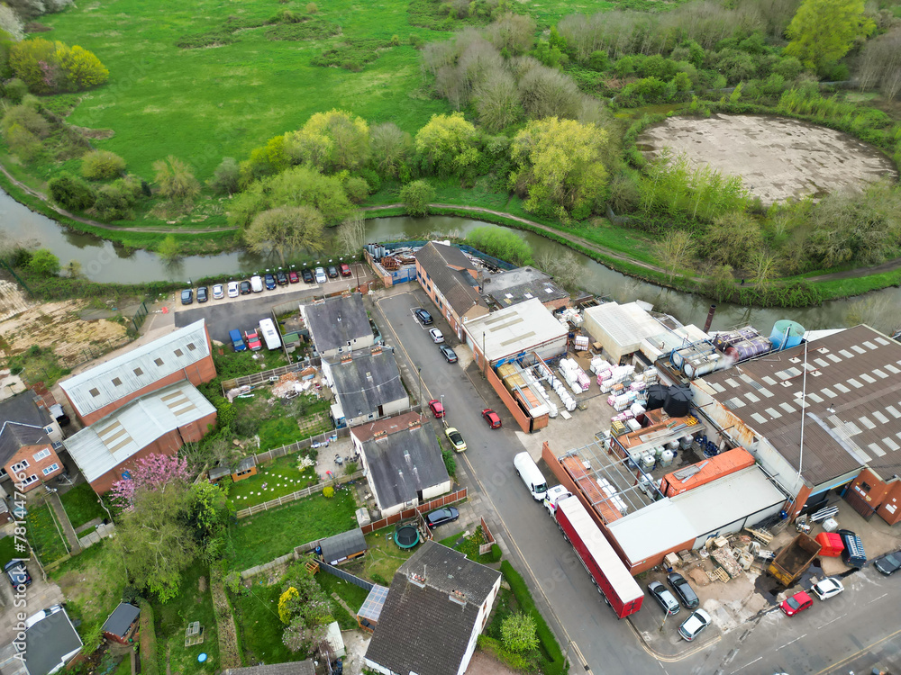 High Angle View of Buildings at Central Leicester City of England United Kingdom. April 4th, 2024