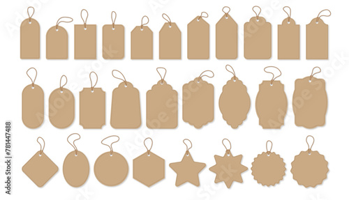 tags brown with string