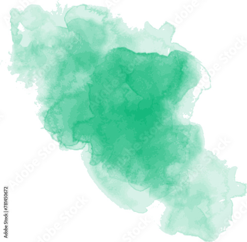 Turquoise watercolor splash abstract background for for poster, print, home decoration, menu cover, invitation, design template.