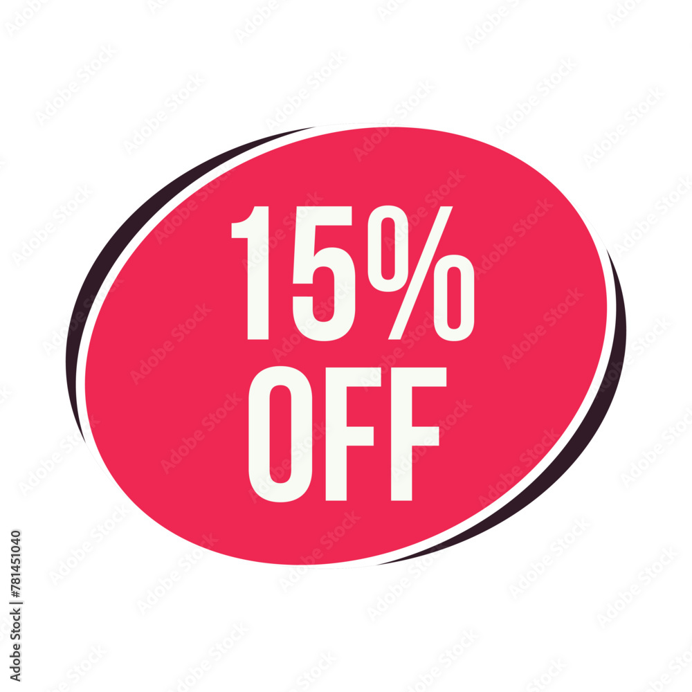 15% off label, sticker, banner isolated on white background 15% off label, sticker, banner isolated on white background
