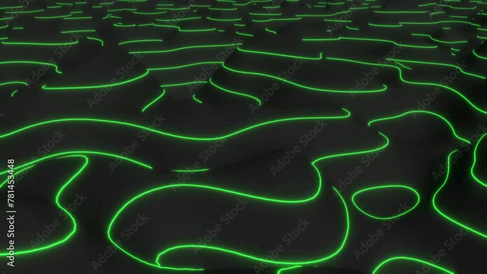 Cyber landscape green curve glow lines big data Cyber landscape green curve glow lines big data