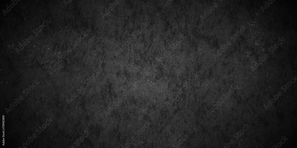 Fototapeta premium Old wall stone for dark black distressed grunge background wallpaper rough concrete wall. Abstract black stone wall texture grunge rock surface. dark gray background backdrop. wide panoramic banner.