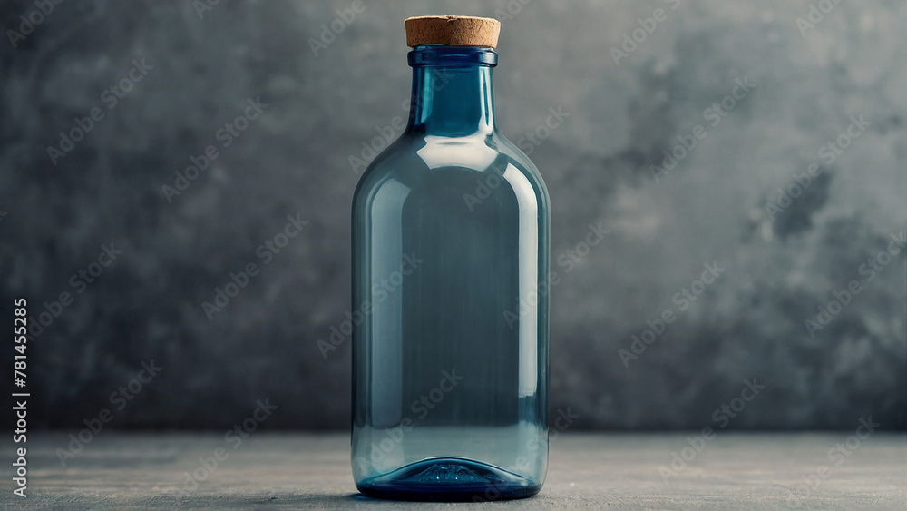 Generative ai illustration with blank space for text beauty product transparent bottle for water advertising Generative ai illustration with blank space for text beauty product transparent bottle for water advertising