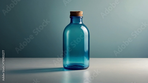 Generative ai illustration with blank space for text beauty product transparent bottle for water advertising