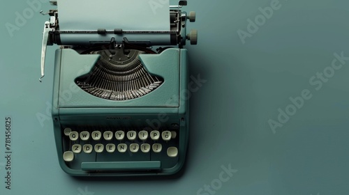 A Vintage Turquoise Typewriter