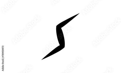 Icono negro de rayo o relámpago en fondo blanco.