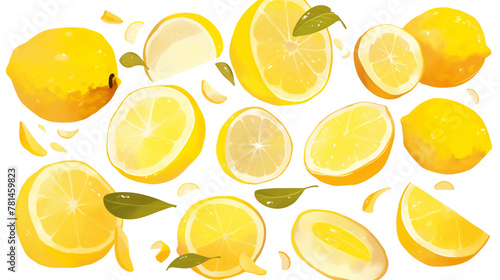 Limão no fundo branco - Ilustração 