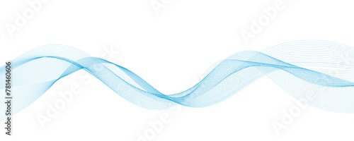 Abstract vector background with smooth color wave. Smoke wavy lines. Vector blue waves background 