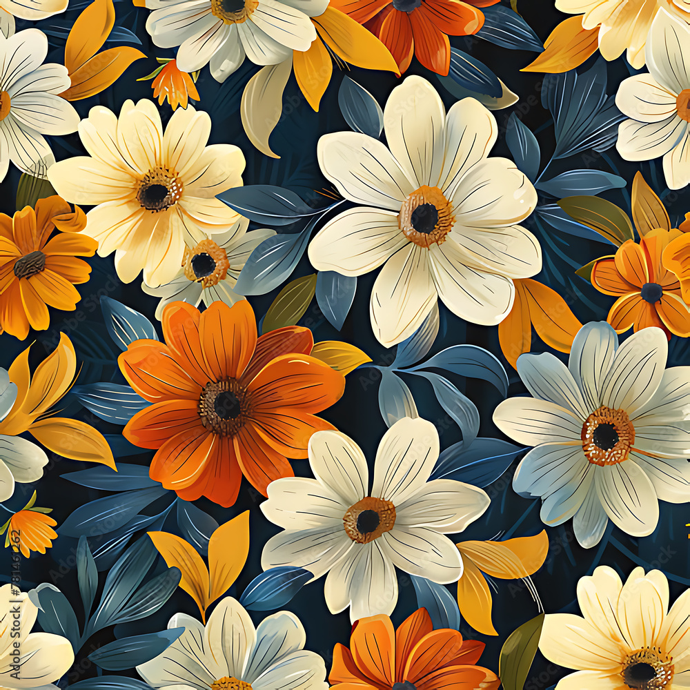 Seamless pattern Maximalist Floral Fabric , Lush Wildflowers Bright ,Colorful Botany , Botanical Seamless pattern Maximalist Floral Fabric , Lush Wildflowers Bright ,Colorful Botany , Botanical