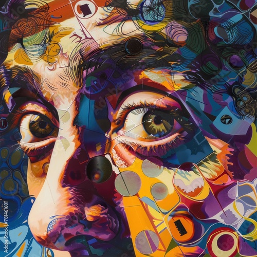 Salvador Dali­ artist inspired style pattern, bright colors, beautiful art © shooreeq