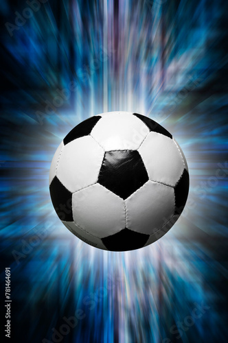 soccer ball with a dynamic backdrop