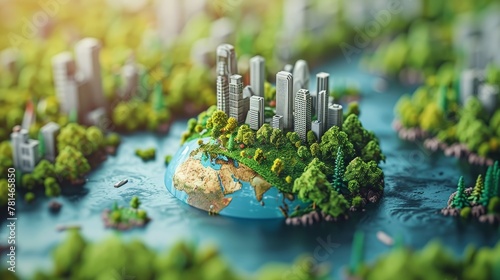 Environment and Sustainability: A 3D vector infographic illustrating the concept of carbon footprint © MAY