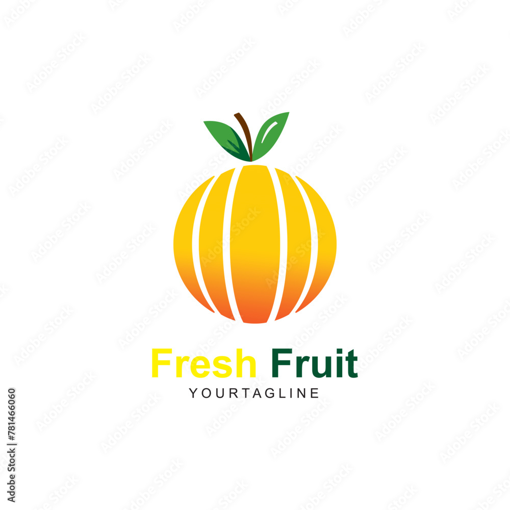 Fresh lemon fruit logo. Illustration of orange fruit. Fresh lemon fruit logo. Illustration of orange fruit.
