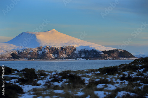 View at the mountains at Vigra island, Norway. © andrzej_67