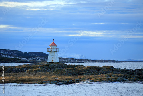 Obraz na płótnie Lighthouse at Vigra island, Norway. w salonie