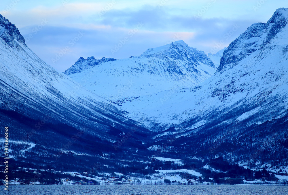View at the Hjorundfjorden from the Sula island, Norway.