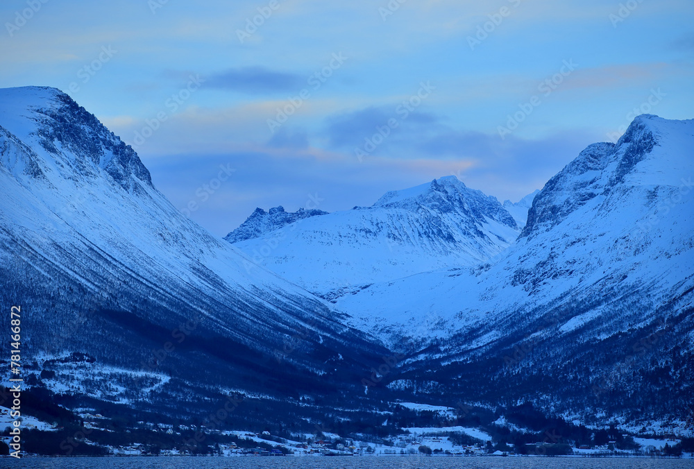 View at the Hjorundfjorden from the Sula island, Norway.