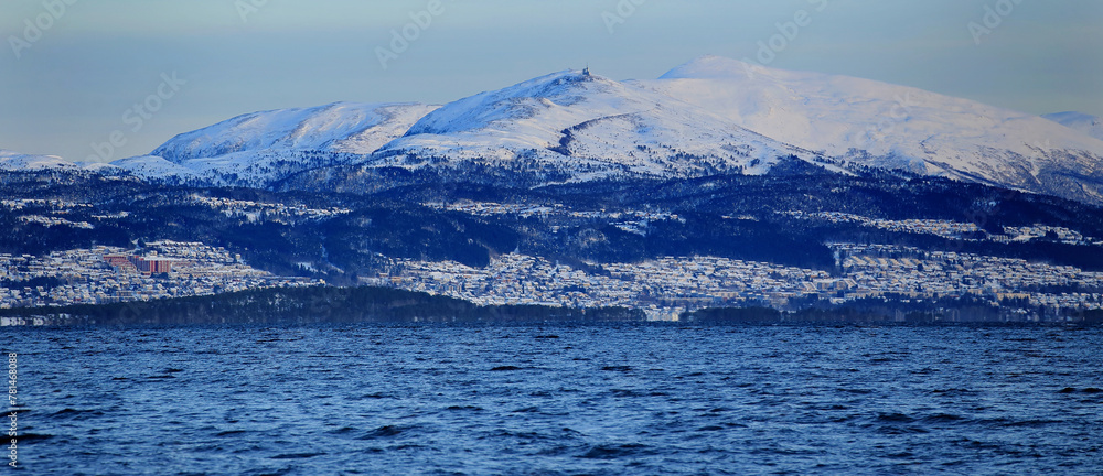 View at the winter mountains near Molde (More og Romsdal, Norway).