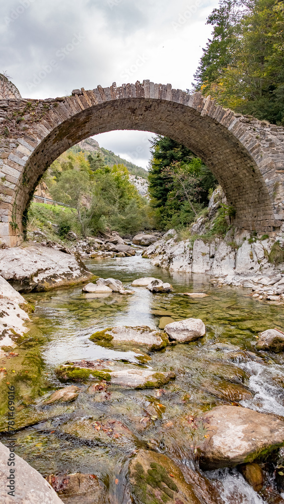 Romanesque bridge of Isaba in Valle de Belagua, Navarra, Spain. Romanesque bridge of Isaba in Valle de Belagua, Navarra, Spain.