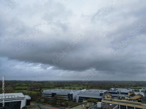 Aerial View of Elstree London City of England Great Britain during Cloudy and Windy Day. April 4th, 2024