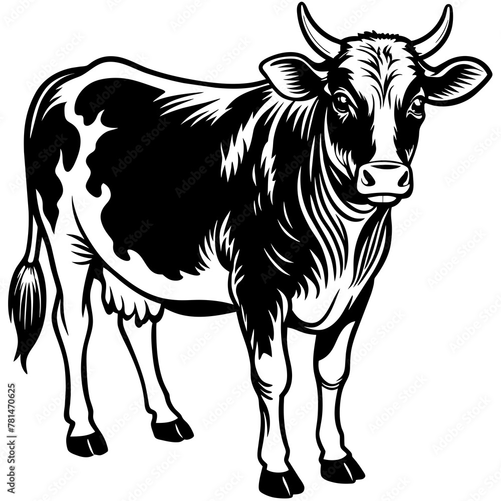 Fototapeta premium cow silhouette vector illustration 
