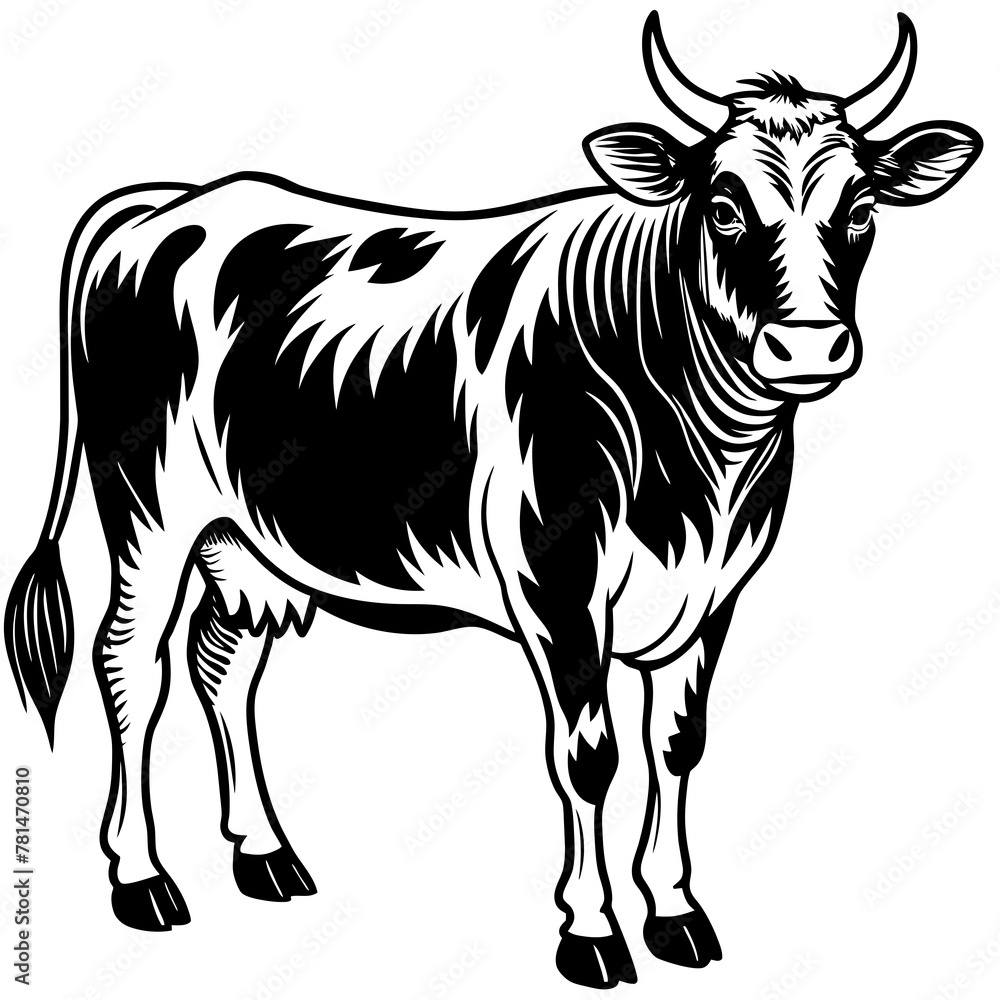 Fototapeta premium cow silhouette vector illustration 