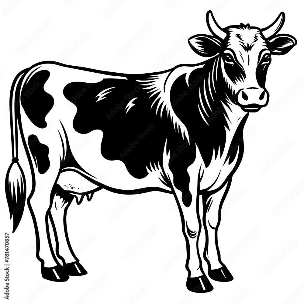 Fototapeta premium cow silhouette vector illustration 