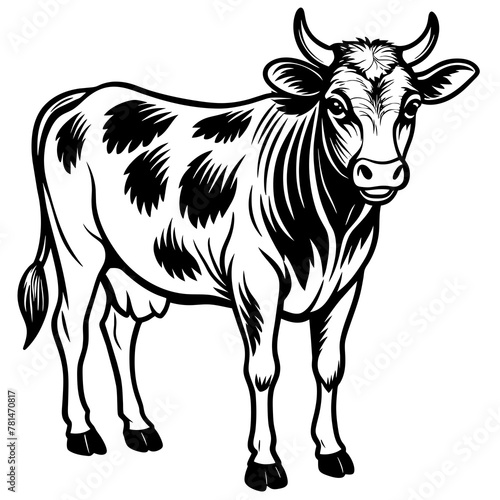  cow silhouette vector illustration 