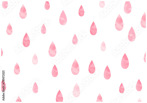 梅雨の雨が降る水滴パターン背景1桜色