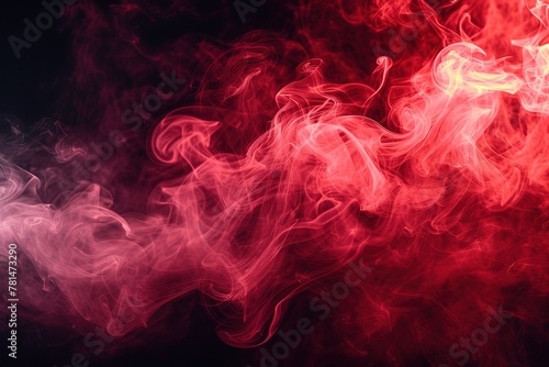 Red smoke texture on black background