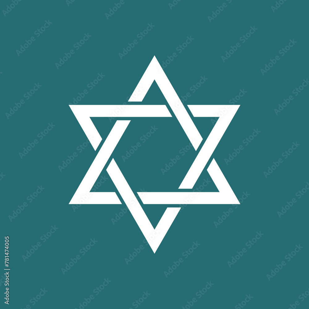 Star of David Minimalist Jewish Religious Symbol Vector Illustration Isolated on Teal Background.eps Star of David Minimalist Jewish Religious Symbol Vector Illustration Isolated on Teal Background.eps
