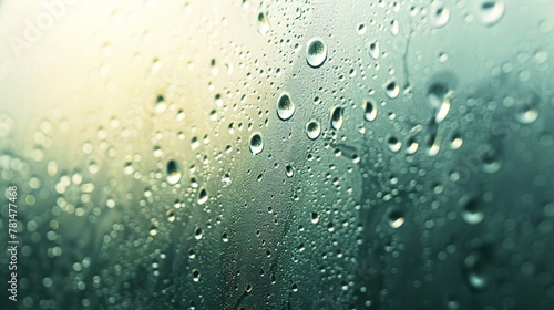 Window with Rain Drops Close-up