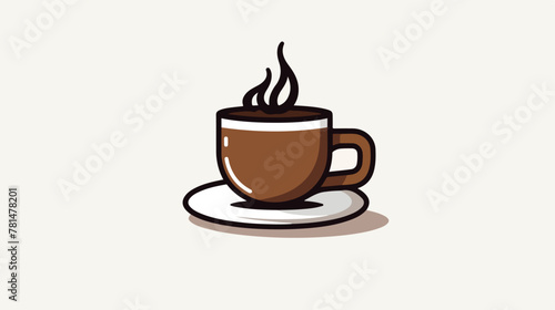 Isolated coffee with cup simple vector logo design