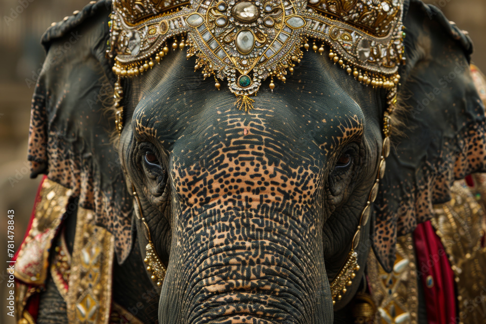 Majestic Decorated Elephant at Cultural Festival
